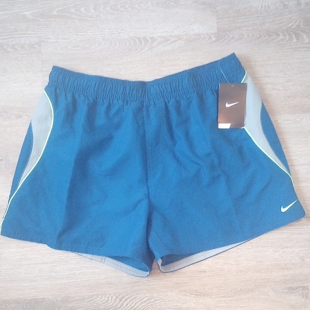 Nike Women's Teal and Gray Athletic Shorts